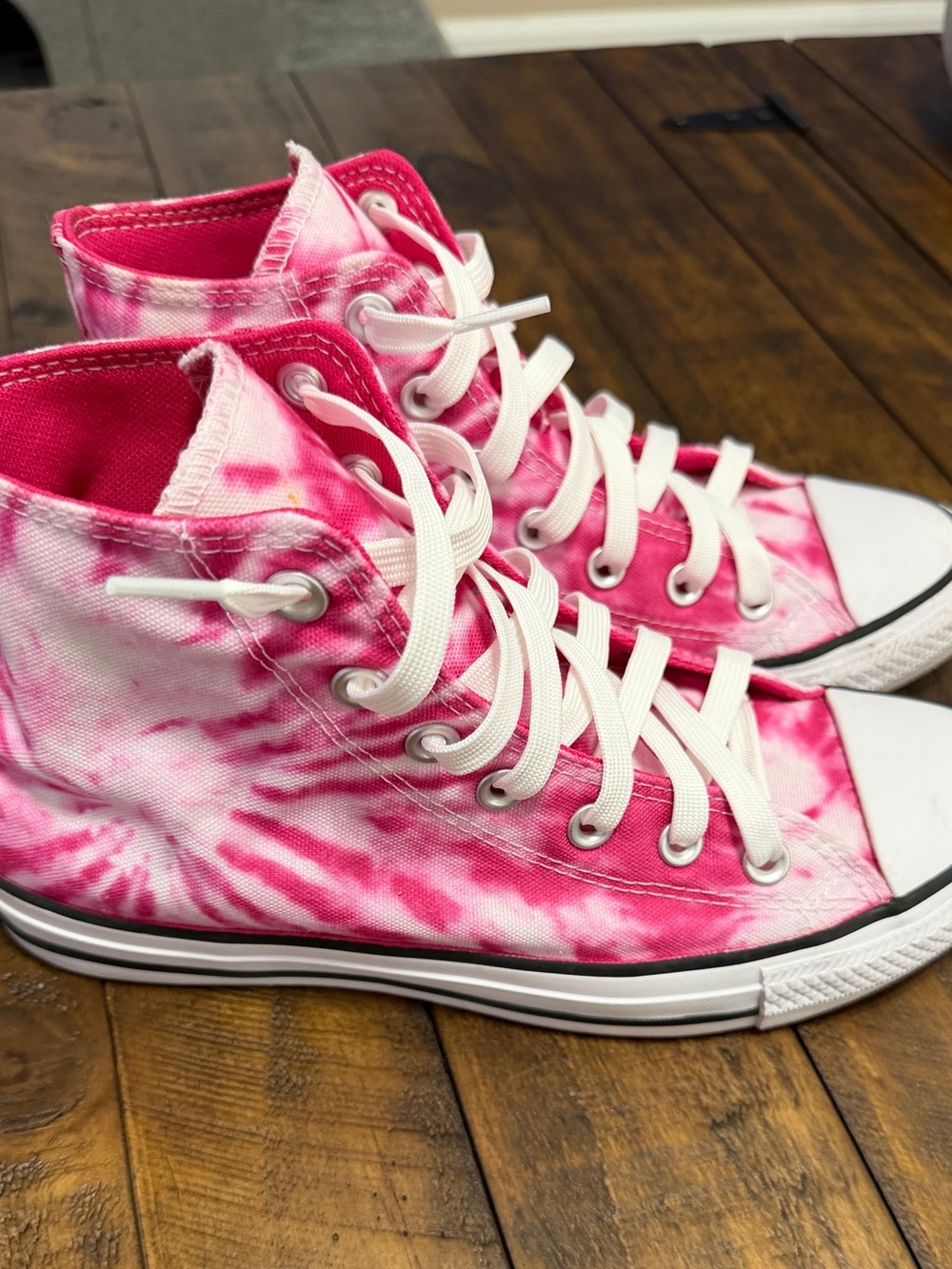 Converse Pink Tie-Dye High Top Sneakers